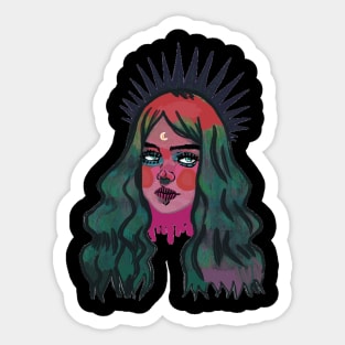 Woman Art & Wavy Hair Sticker